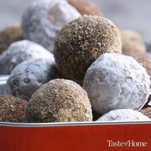 15K views · 116 reactions | Rum flavor comes through nicely in these traditional, no-bake rum balls. You'll love these for the holidays! Get the recipe for Rum Balls here: https://trib.al/PHQc2hR | Taste of Home | Facebook