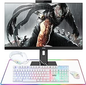 Gaming All in One PC 24 Inch FHD Touchscreen, MTG Yama, Intel Core i5 10th Gen, 16GB RAM, 2TB NVME, NVIDIA GT 730 4GB DDR3 Graphics, Webcam, DVD RW, Gaming Kit, Windows 11 Home
