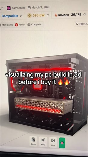 visualizing my pc build in 3d before i buy it #buildcores #pc #pcbuild #pcgaming #ram