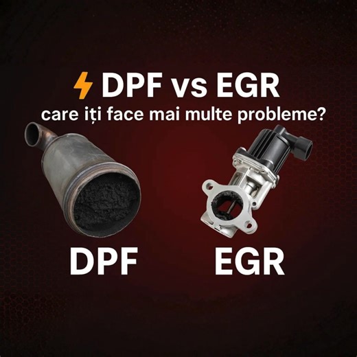 ⚙️ DPF vs EGR — care îți face mai multe probleme? Ambele sunt esențiale pentru reducerea emisiilor, dar și printre cele mai frecvente cauze de vizită la service. 🧩 DPF-ul se înfundă dacă faci drumuri scurte și nu reușește regenerarea. 🔧 EGR-ul se blochează din cauza depunerilor de calamină. 💰 Curățarea la timp te poate scuti de reparații de peste 4000 lei! 🎥 Vizionează video-ul și vezi diferențele dintre ele. 📍 Iar dacă vrei să știi exact în ce stare este DPF-ul tău, vino la o diagnoză grat