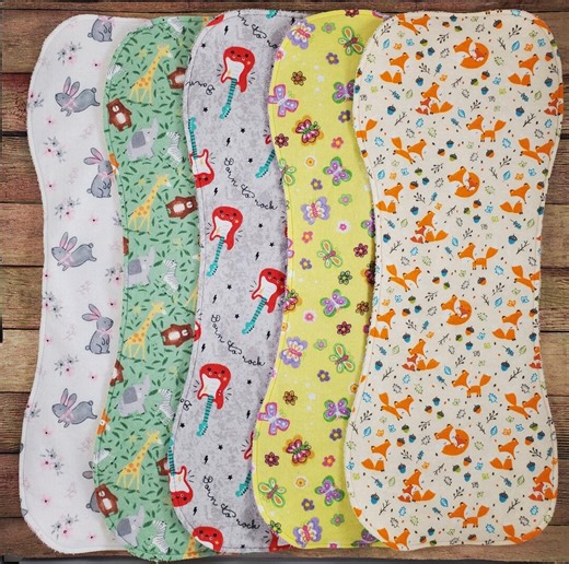 Flannel and Terry Cloth Burp Cloths - Etsy