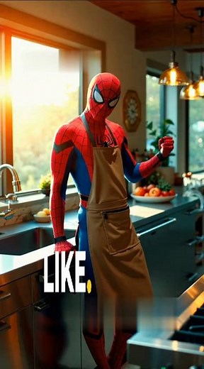 When Spiderman Tries to Cook 🍳🕷️😂 #spiderman #funnyshorts #aianimation #cookingfail #superherofails