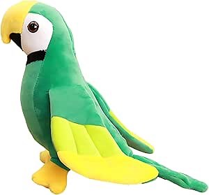 9.8" Parrot Stuffed Animal Plush Simulation Green Bird Plushie Toy Gift for Kids