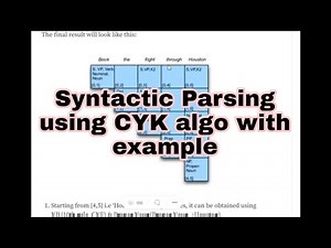 Syntactic parsing using CYK algorithm with example