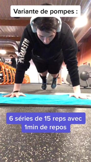 Variante de pompes : 6 séries de 15 répétitions