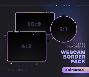 Animated Pastel Gradient Webcam Border Pack: Cosmic Stars Overlays - Etsy