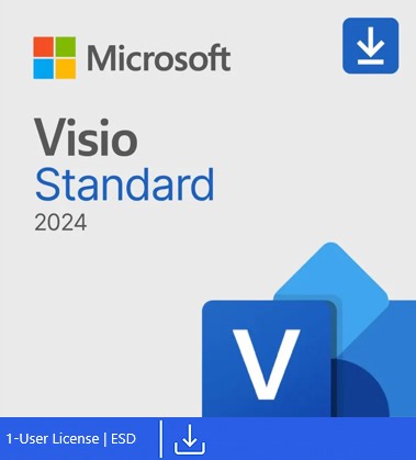 Microsoft Visio Standard 2024 | 1-User License | ESD | Whirlmarket