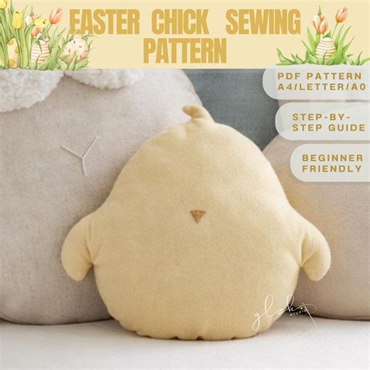 Easter Chick Sewing Pattern PDF, Bird Nursery Pillow DIY, Plushie Soft Toy, Kids Room Decor, Baby Shower Gift, Beginner Sewing, Scandi DIY - Etsy Canada