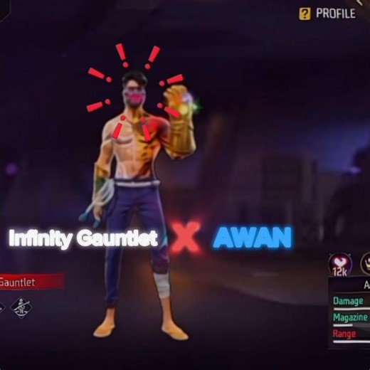 AWAN X Infinity Gauntlet☠️ #freefire #awara00007 #viral #trending #AWAN