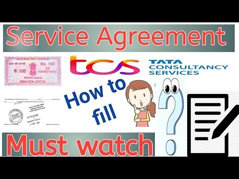 How to fill Service Agreement form || TCS || Complete process
