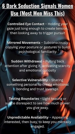 6 Dark Seduction Signals Women Use Most Men Miss This
