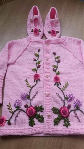 beautiful Baby Sweater embroidery designs #sweaterknittingpattern