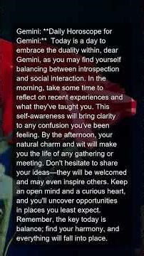 Daily Horoscope | Gemini & Cancer 🌟