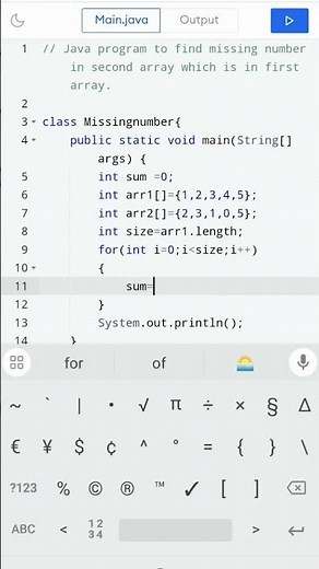 Java Program to Find Missing Number in Array | Find Missing Number in Java Array