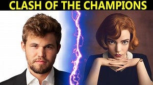 Clash of the Champions - Magnus Carlsen vs Beth Harmon: Elizabeth Harmon from the Netflix series "The Queen's Gambit" plays her first match against the current World Chess Champion - Magnus Carlsen! Watch this video to see if the young chess prodigy from the US can compete against the present chess champion from Norway! What do you think - who will win? Beth Harmon is being played by the new chess bot launched on chess.com! Magnus Carlsen's play is being simulated from the 'Play Magnus' App. Tha