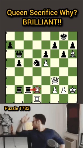 Queen Secrifice Why?BRILLIANT!! #chess #shorts #puzzle #brilliant