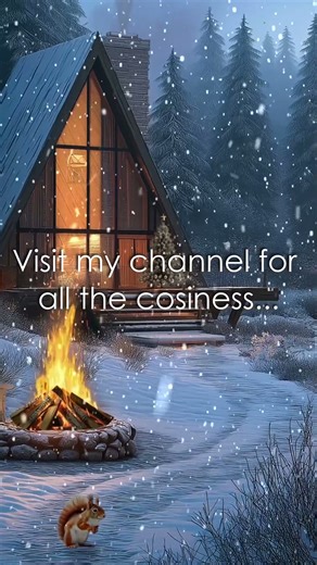 Snowy Christmas Cabin with Campfire 🔥 Forest Animals, Water & Gentle Snowfall for Deep Rest & Focus
