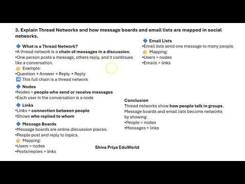 Social Network Analysis Unit-3 | Email, Thread Networks Explain| JNTUH R22 | Must Watch Before Exam