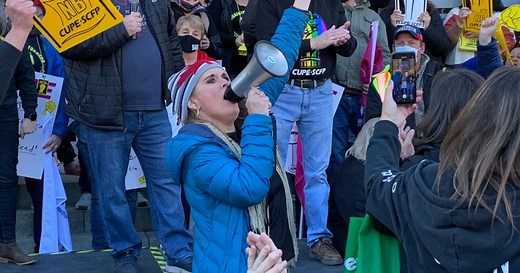 Thousands of protesters gather at New Brunswick legislature to support striking public workers
