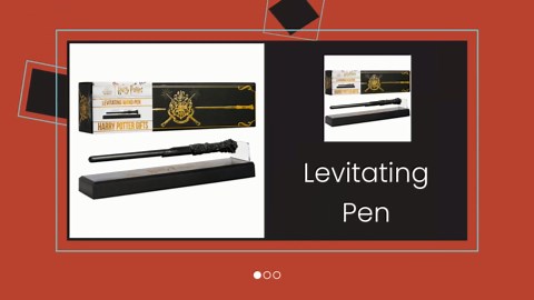 Harry Potter Floating Wand Pen with Magnetic Stand, HogwartsCollectibles in Gift Ready Box, Cool Desk Decor for Office, Gifts for Kids and Adults (Black 1 Pcs)