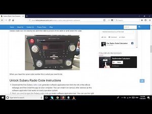 Subaru Radio Code Generator Software Free Download On Any PC