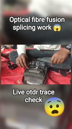 Optical fibre cable fusion single core splicing single mode fiber joint#shorts #ytshorts #optical