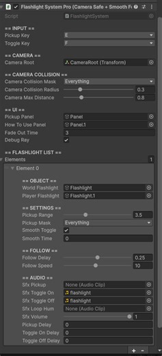 Quzenix Flashlight System Pro – Cinematic & Smooth Light Controller for Unity by Quzenix