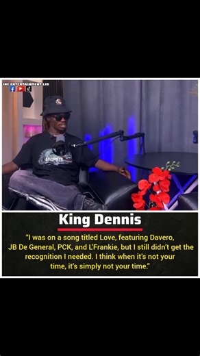 Celebrium Africa on Instagram: "This is what King Dennis revealed during his interview with Skyline Entertainment. “I was on a song titled Love, featuring Davero, JB De General, PCK, and L’Frankie, but I still didn’t get the recognition I needed. I think when it’s not your time, it’s simply not your time.” Stay tuned to @celebrium_africa for more updates on @_troublecoming and other African talents. #celebriumafrica"