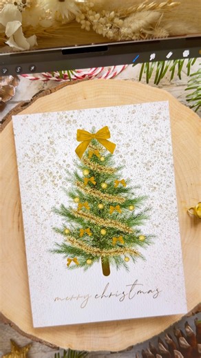 Create a Christmas tree cards on procreate #christmas #procreate #digitalart #art #christmasart
