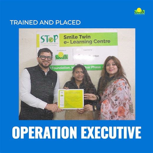 Through Smile Foundation’s Skill Training and Employability Programme, Priyanka enrolled in a BFSI course that covered banking basics, investments, communication and public speaking. The course gave her valuable exposure to the banking sector, providing a strong boost to her career. Supportive management and practical activities such as mock interviews and communication training played a key role in building her confidence. The programme also focused on financial awareness, cybercrime and essent
