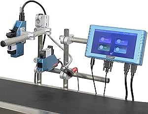 Automatic Inkjet Coding Machine for Production Line, Thermal Inkjet Printer 260E with 7”Touchable Screen for Date/Batch/QRCode/Barcode/Logo etc (2 Nozzle Separate/ 0.5 in)