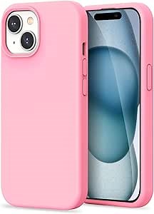 ZUSLAB Real Silicone Case Compatible with Apple iPhone 15 6.1 Inches 2023, Liquid Silicone Gel Rubber Cover Support Wireless Charging, Anti-Scratch TPU Protective Bumper, Pink