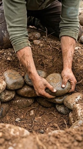 ASMR Bushcraft: Building a Secret Stone Root Cellar