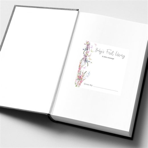 Baby Shower Book Labels Template: Butterfly Floral Wildflower Label Printable P256 - Etsy Australia