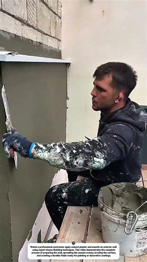 Professional Exterior Wall Stucco Repair | Cement Plastering & Smooth Finishing Technique