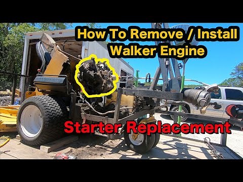 HOW TO Remove And Install Walker Lawnmower Engine To Replace Starter Motor