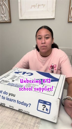 Cheers to new adventures!✌🏼❤️ K12 is a public online school. We are impressed so far and hoping she continues to enjoy this curriculum! #homeschooling #k12 #fyp #babygirl #unboxing