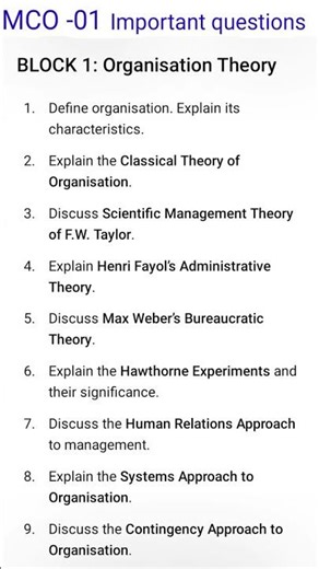 MCO-01 Important questions| #ignouimportantquestions #mcom #mco01