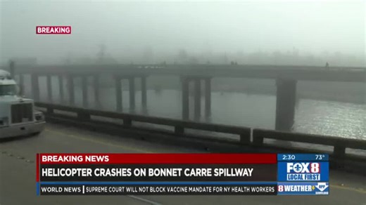 BREAKING: Helicopter crashes on I-10 at Bonnet Carre Spillway