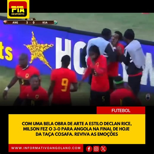 2.9K views · 295 reactions | #FUTEBOL MAGIA - Com uma bela obra de arte a estilo Declan Rice, Milson fez o 3-0 para Angola na final de hoje da taça COSAFA. Reviva as emoções #COSAFACup2025 #piadesporto #informativoangolano | Portal Informativo Angolano | Facebook
