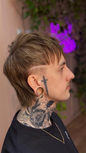 Sam Rivait ✦ HAIRCUTTING SPECIALIST ✦ on Instagram: "There’s a mullet for every occasion ⚡️ Check out Chris’ tattoo work and his engraved mirrors! @inkbychrisolson #mullet #winnipegbarber #barbershop"