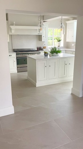 Renovated Kitchen with Arlington Light Mist Porcelain Tiles