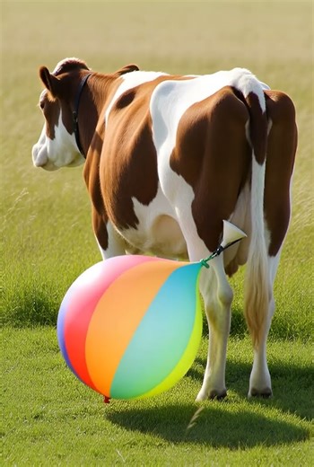 Cow Fart Inflates Balloon