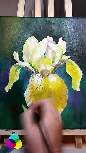 How to Paint an Iris Flower with Acrylics | Comment Peindre une Fleur d’Iris avec de l’Acrylique