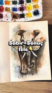 Sulu Boya Fil Çizimi 🐘 | Watercolor Elephant Painting (Hızlandırılmış)