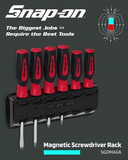 This magnetic screwdriver holder is awesome. Just slap it on a box for quick access! | Snap-on Tools