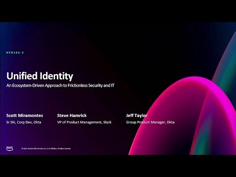 AWS re:Invent 2024 - Unified identity: An ecosystem-driven approach to security and IT (HYB102)