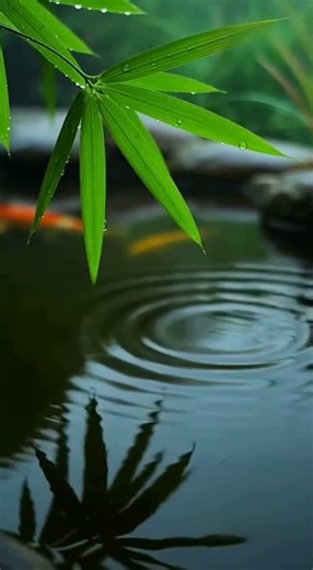 Bamboo Rain Drop | Calm Water Ripple Loop