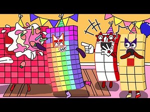 Wow, Numberblocks 100's Epic Birthday Party | Numberblocks fanmade coloring story