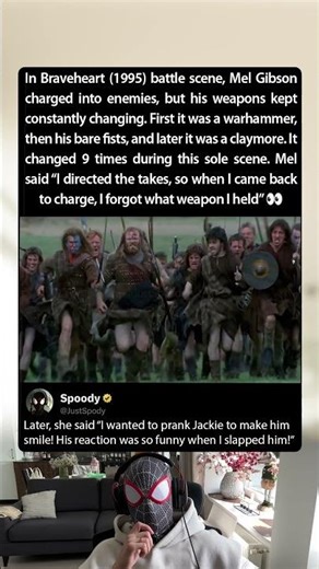 In Braveheart (1995), Mel Gibson lost his sword